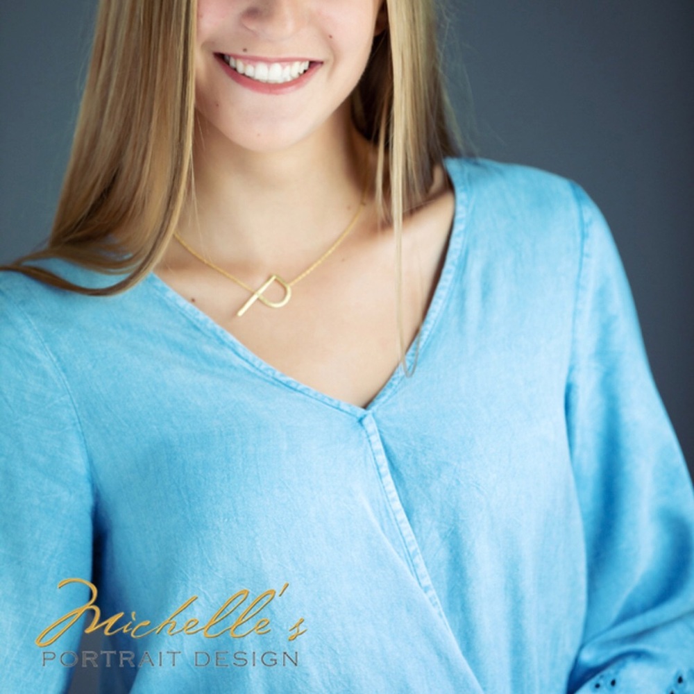 D&Kade Blue Blouse embroidered v-neck size M